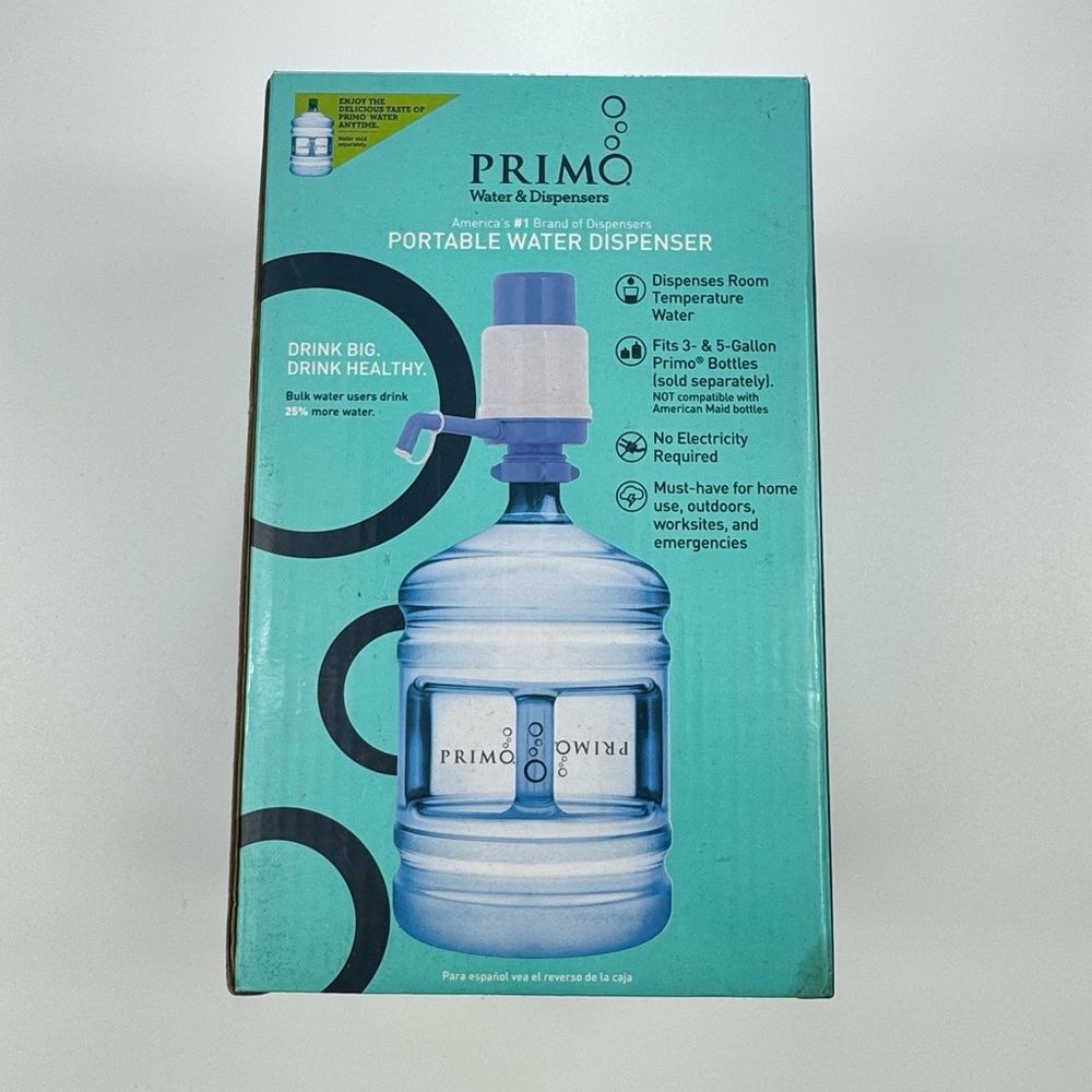 Primo Portable Water Dispenser Manual Pump for 3-5 Gallon Bottles NEW